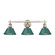 Yep by Golden Lighting Orwell 3-light Vanity in Aged Brass and Pine Green shade (36|3306-BA3 AB-GN)