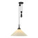 Ellen 20-in Matte Black/White Linen Socket Pendant (7713|PD447120MBWL)