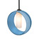 Besa, Plato Stem Pendant, Blue/Opal, Black Finish, 1x60W Medium Base (127|1TT-PLATOBL-BK)