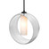 Besa, Plato Cord Pendant, Clear/Opal, Black Finish, 1x5W LED (127|1JC-PLATOCL-LED-BK)