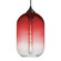 Besa, Omega 12 Cord Pendant, Red/Clear, Black Finish, 1x5W LED Filament (127|1JC-OMEGA12RD-EDIL-BK)