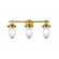 Myla 3 Light Bathroom, Vintage Brass with Ribbed Glass Glassware (12|AC12023BR)