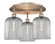 Bridal Veil - 3 Light - 17 inch - Antique Copper - Semi-Flush Mount (3442|516-3C-AC-G559-8SM)