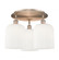 Bridal Veil - 3 Light - 17 inch - Antique Copper - Semi-Flush Mount (3442|516-3C-AC-G559-8GWH)