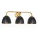 Golden Lighting Shepard 3-light Vanity in Modern Brass and Matte Black shade (36|6950-BA3 MBS-BLK)