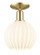 White Venetian - 1 Light - 8 inch - Champagne Bronze - Semi-Flush Mount (3442|716-1C-CB-G1217-8WV)
