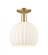White Venetian - 1 Light - 10 inch - Champagne Bronze - Semi-Flush Mount (3442|716-1C-CB-G1217-10WV)