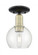 Athens - 1 Light - 6 inch - Black Antique Brass - Semi-Flush Mount (3442|716-1C-BAB-G122-6)