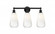 Brookhaven Almond - 3 Light - 24 inch - Matte Black - Bath Vanity Light (3442|616-3W-BK-G480-6OP)