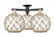 Farmhouse Rope - 3 Light - 28 inch - Black Antique Brass - Semi-Flush Mount (3442|716-3F-BAB-G122-10RB)