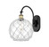 Farmhouse Rope - 1 Light - 10 inch - Black Antique Brass - Adjustable - Sconce (3442|918-1W-BAB-G122-10RW)