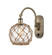 Farmhouse Rope - 1 Light - 8 inch - Antique Brass - Adjustable - Sconce (3442|918-1W-AB-G122-8RB)