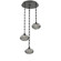 Coppa Round 3pc Multi-Pendant Chain (1289|CNB0036-03-MB-OS-CH3-E2)