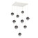Cabochon Square 9pc Multi-Pendant (1289|CHB0093-09-WI-S-C01-L3-GP)