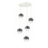 Cabochon Round 5pc Multi-Pendant (1289|CHB0093-05-WI-C-C01-L1-GP)