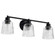 Grayson; 3 Light Vanity; Matte Black Finish; Clear Ribbed Glass (81|60/8603)