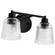 Grayson; 2 Light Vanity; Matte Black Finish; Clear Ribbed Glass (81|60/8602)
