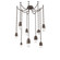 Pebble Round Chain 9pc Swag Multi-Pendant (1289|SNB0079-09-FB-PC-CH3-L3)