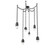 Pebble Round Chain 6pc Swag Multi-Pendant (1289|SNB0079-06-MB-PC-CH2-L3)