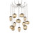 Cosmos Round 12pc Swag Multi-Pendant Chain (LED) (1289|SNB0069-12-BS-FB-CH1-L3)