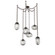 Cosmos Round 6pc Swag Multi-Pendant Chain (LED) (1289|SNB0069-06-FB-GS-CH2-L3)