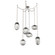 Cosmos Round 6pc Swag Multi-Pendant Chain (LED) (1289|SNB0069-06-BS-ZS-CH2-L1)