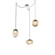 Cosmos Round 3pc Swag Multi-Pendant Chain (LED) (1289|SNB0069-03-BS-ZB-CH2-L1)