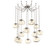 Nova Round 12pc Swag Multi-Pendant Chain (LED) (1289|SNB0068-12-BS-GA-CH3-L1)