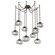 Nova Round 9pc Swag Multi-Pendant Chain (LED) (1289|SNB0068-09-FB-FS-CH3-L3)