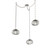 Nova Round 3pc Swag Multi-Pendant Chain (LED) (1289|SNB0068-03-BS-GS-CH2-L3)