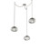 Nova Round 3pc Swag Multi-Pendant Chain (LED) (1289|SNB0068-03-BS-GS-CH1-L3)