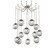 Aster Round 12pc Swag Multi-Pendant Chain (LED) (1289|SNB0066-12-BS-FS-CH1-L1)