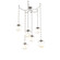 Aster Round 6pc Swag Multi-Pendant Chain (LED) (1289|SNB0066-06-BS-GA-CH3-L3)