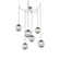 Aster Round 6pc Swag Multi-Pendant Chain (LED) (1289|SNB0066-06-BS-FS-CH3-L1)