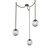 Aster Round 3pc Swag Multi-Pendant Chain (LED) (1289|SNB0066-03-FB-ZS-CH2-L3)
