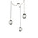 Aster Round 3pc Swag Multi-Pendant Chain (LED) (1289|SNB0066-03-BS-GS-CH3-L3)