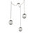 Aster Round 3pc Swag Multi-Pendant Chain (LED) (1289|SNB0066-03-BS-FS-CH3-L3)