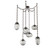 Cosmos Round 6pc Swag Multi-Pendant Chain (Bulb) (1289|SNB0065-06-FB-S-CH3-E2)