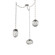 Cosmos Round 3pc Swag Multi-Pendant Chain (Bulb) (1289|SNB0065-03-BS-S-CH3-E2)