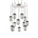 Meteo Round 12pc Swag Multi-Pendant Chain (Bulb) (1289|SNB0063-12-BS-S-CH3-E2)