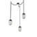 Meteo Round 3pc Swag Multi-Pendant Chain (Bulb) (1289|SNB0063-03-MB-S-CH2-E2)