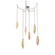 Rock Crystal Multi Light Pendant Multi Port Canopy Beige Silver (1289|SNB0050-06-BS-CB-CH3-L3)