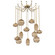 Misto Multi Light Pendant Multi Port Canopy Gilded Brass (1289|SNB0048-12-GB-OB-CH1-E2)