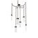 Parallel Round Chain 6pc Swag Multi-Pendant (1289|SNB0042-06-FB-CR-CH3-L3)