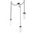 Parallel Round Chain 3pc Swag Multi-Pendant (1289|SNB0042-03-MB-CR-CH3-L1)