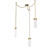 Parallel Multi Light Pendant Multi Port Canopy Gilded Brass (1289|SNB0042-03-GB-CG-CH1-L3)