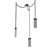 Parallel Round Chain 3pc Swag Multi-Pendant (1289|SNB0042-03-FB-SG-CH2-L1)