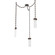 Parallel Round Chain 3pc Swag Multi-Pendant (1289|SNB0042-03-FB-CR-CH3-L1)