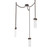 Parallel Round Chain 3pc Swag Multi-Pendant (1289|SNB0042-03-FB-CR-CH2-L1)