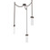 Parallel Round Chain 3pc Swag Multi-Pendant (1289|SNB0042-03-FB-CG-CH2-L3)